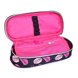 Пенал "I Love Anime" 21x8x5 см, овальный для 50 предметов, с внутренним органайзером-створкой, плотный износостойкий полиэстер с водоотталкивающей пропиткой, на молнии