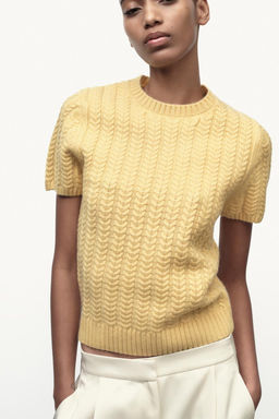 CABLE KNIT TOP 100% WOOL - Zara фото 4