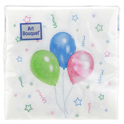 Салфетки бумажные Art Bouquet 20х20см, 2-х слойные, 30 штук в упаковке, 100% целлюлоза, Веселый праздник (Россия)  фото 3