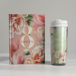 Подарочный набор, ежедневник А5, 80 л. и термостакан 350 мл С 8 марта - Artfox фото 3