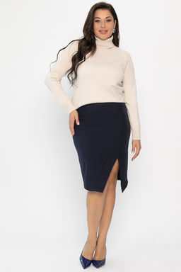 Юбка с разрезом Грейс (темно-синяя) Ю14269-30М