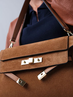 Замшевая сумка Rachel DBR 31361 cветло-коричневый  фото 12