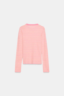 CAMISETA BOTONES RAYAS / Rosa medio - Zara фото 6