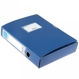 Папка-органайзер (короб) "Архивная" А4 23,4х31х5,5см, пластик, на липучке, цвет синий (Китай)