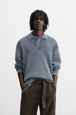 WASHED KNIT POLO SHIRT - Zara фото 2