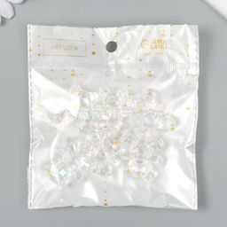 Цена за 6 шт. Бусина для творчества пластик Медвежонок 3D прозрачный перламутр 3х1,5х3,2 см - Арт узор фото 2