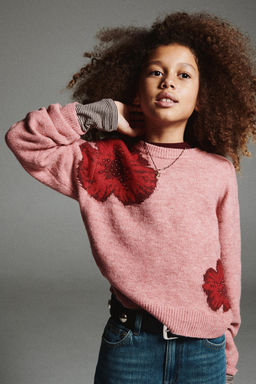 FLORAL BEADED KNIT JUMPER - Zara фото 5