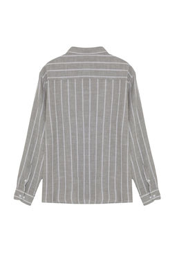 Tas Regular Fit Rahat Dugmeli Yaka Cizgili Buyuk Beden Gomlek TMNSS23GO00095 - Trendyolmilla фото 17