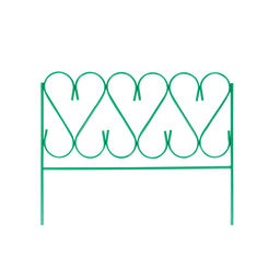 Ограждение декоративное, 54×340 см, 5 секций, металл, зелёное, «Изящный»