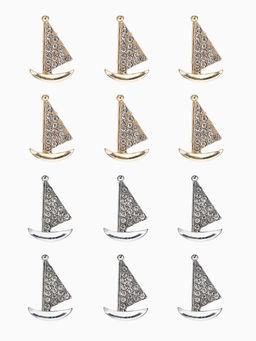 Цена за 12 шт. Брошь «Парусник», МИКС