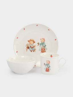 Набор посуды, детский, 1 перс, 3 пр, фарфор N, белый, Мишки, Teddy bear - Anna lafarg фото 2