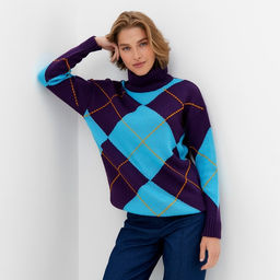 Джемпер женский MINAKU: Casual collection, бирюзовый, размер 42-44