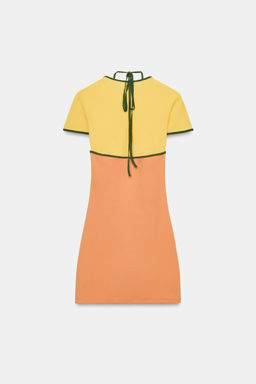 VESTIDO MINI EFECTO DOBLE / Naranja / Amarillo - Zara фото 4