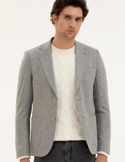 Серая зауженная кашемировая куртка - Cacharel фото 3