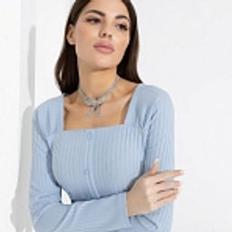 Блуза, Аппетитные формы (небесный свет, с поясом) - Charutti фото 9