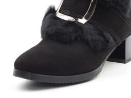 04-JM715-2 BLACK Ботинки женские (натуральная замша, натуральный мех (полностью)) - Фабричный китай фото 6
