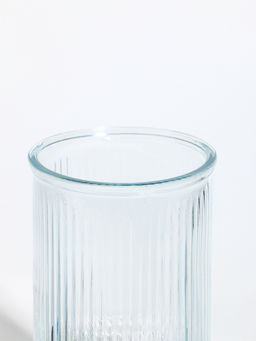 Ваза «Лесли», линии, 20×10 см, стекло, прозрачная