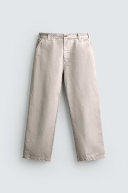 PANTAL?N CHINO STRAIGHT FIT LAVADO EFECTO VINTAGE / Beige claro