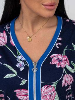 Халат женский, цвет синий белый розовый