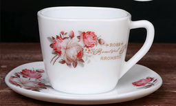 Чайная пара 250 мл квадратная форма ШТУЧНО FXB220/FBD220-6A (6916) / серия Чайная роза - Галеонтрейд фото 2