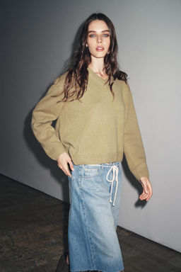 ZW COLLECTION LOW-RISE DENIM BERMUDA SHORTS - Zara фото 6