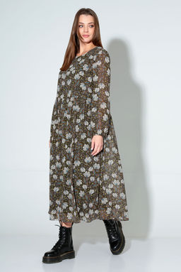 Платье Liona Style 876 белые цветы