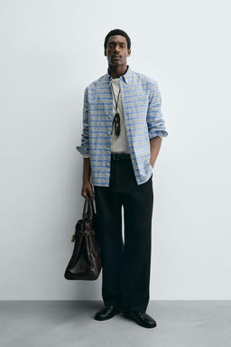 CHECK BUTTON-DOWN COLLAR SHIRT