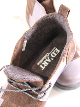 Ботинки 305.Натаbl. Вакса коричневая+корич замша/Байка