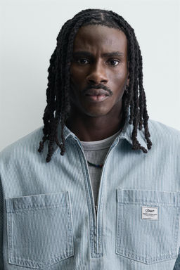 POLO BOXY FIT LAVADO RAYAS / Azul claro - Zara фото 5