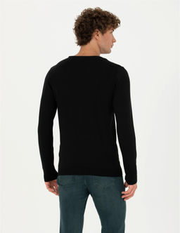 Siyah Slim Fit Bisiklet Yaka Triko Kazak - Pierre cardin фото 5