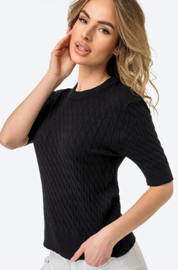 Женский джемпер в косичку с коротким рукавом Happy Fox  фото 9