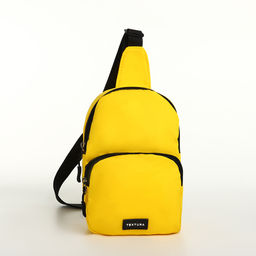 Сумка-слинг на молнии TEXTURA, наружный карман, жёлтая