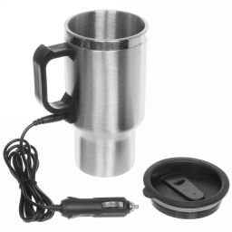 Термокружка 450мл, с подогревом от прикуривателя "BOSS" Тигр Серп и молот