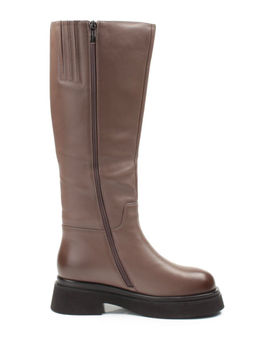 02-FG678-2BM BROWN Сапоги зимние женские (натуральная кожа, натуральный мех (еврозима))