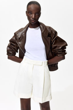 Pantal?n corto de vestir en mezcla de lino - H&m фото 9