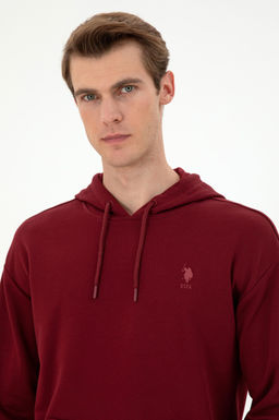Мужской бордово-красный базовый свитшот - U.s. polo assn фото 2