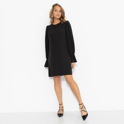 Платье комбинированное с шёлком, Дерзкая леди (черное) - Charutti фото 2