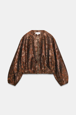SHINY JACQUARD BOMBER JACKET