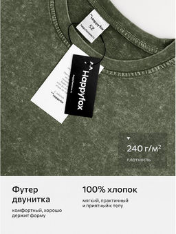 Мужской свитшот оверсайз из футера двухнитки Happyfox