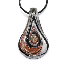 Муранское стекло украшения Лист 30*60мм цв.черный