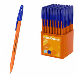 Цена за 50 шт. Ручка шариковая ErichKrause R-301 Stick Orange 0.7, цвет чернил синий (в коробке по 50 шт.)  фото 22