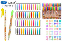 Набор ручек гелевых "Капибары" 48цв. (MC-7474-48) с блестками