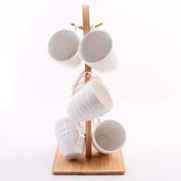 60324 Набор кружек 295 мл на подставке 7пр фарфор/бамбук LR (х8) - Mayer&boch фото 6