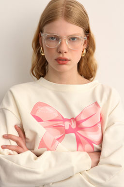 Свитшот укороченный с принтом бант - Mollis фото 3