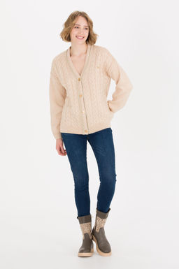 U. S. Polo Assn Женский кардиган из меланжевого трикотажа с камнями - U.s. polo assn фото 4