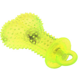 Пэт тойс (Pet toys) Игрушка для собаки Косточка массажная 12х6см h4,3см, ПВХ, с пищалкой, светящаяся, на картоне, прозрачная, цвета в ассортименте: синий, розовый, зеленый, желтый (Китай)  фото 4