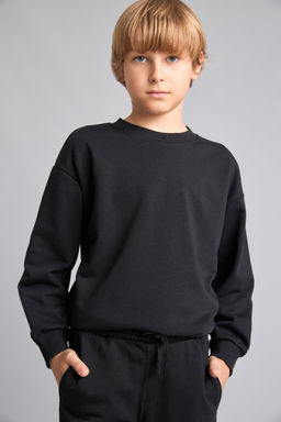Oversize Bisiklet Yaka Sweatshirt Erkek _ocuk