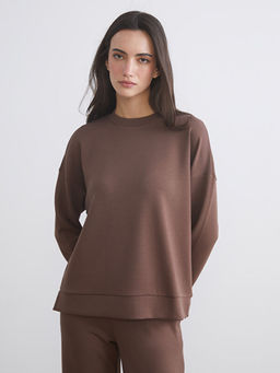 Bisiklet Yaka Oversize Kad?n Sweatshirt