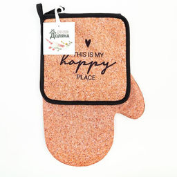 Набор кухонный «Пробка» варежка-прихватка 20×28 см, прихватка 17×17 см, 35% х/л,65% п/э