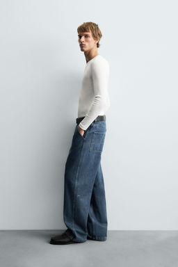 DENIM CHINO TROUSERS - Zara фото 4